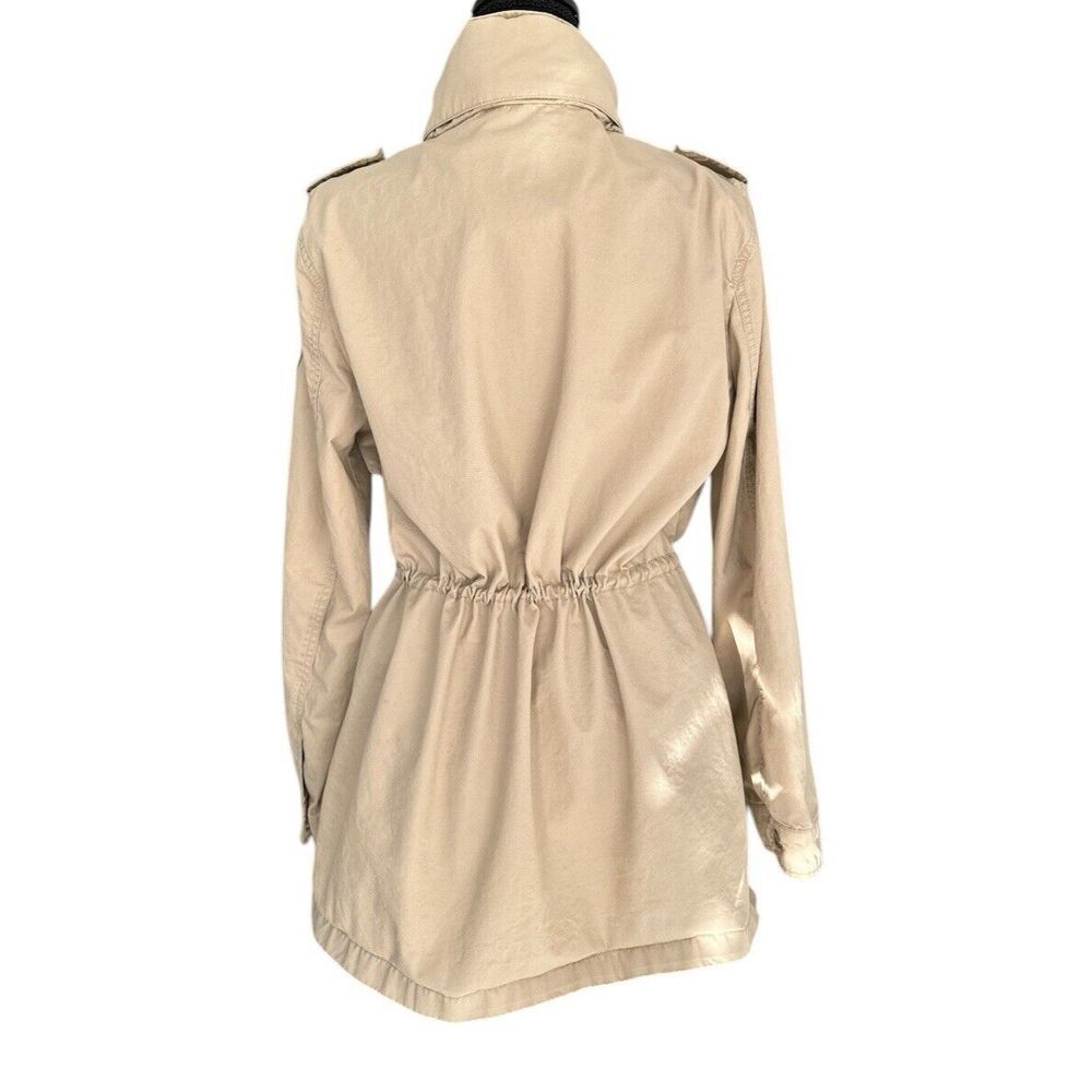Tommy Hilfiger Women's Hooded Cinched Twill‎ Jacket, 100% Cotton, Tan, Size L - Picture 2 of 16